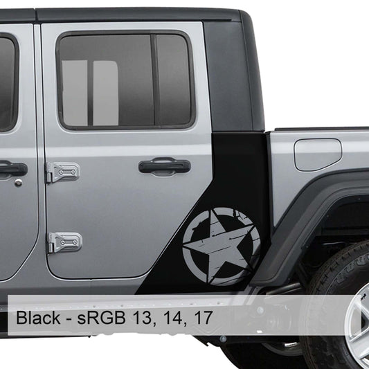 Distressed Alpha Romeo Star Bodyside Graphic Vinyl Decal for 20+ Gladiator JT