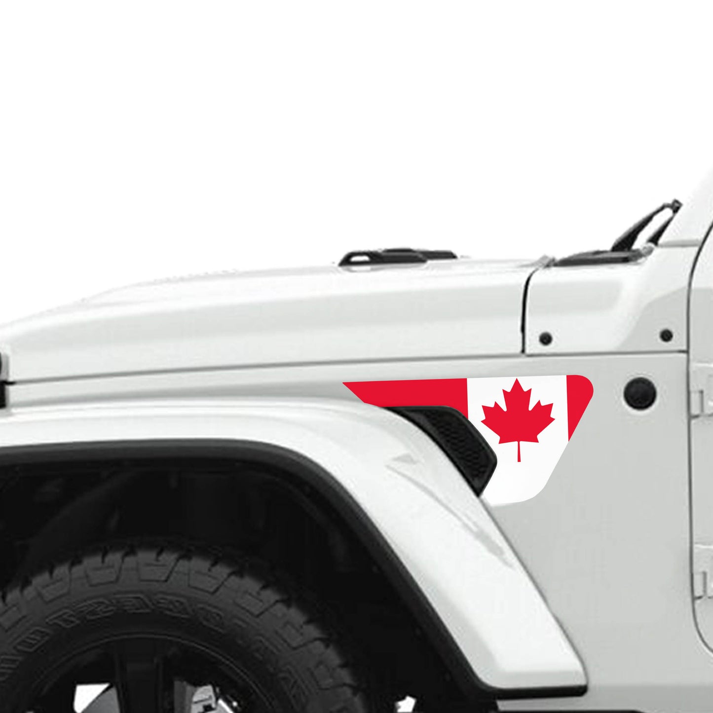 Canada State Flag 2pc Vinyl Fender Decal - Fits Jeep Wrangler JL/Jeep Gladiator JT 2018+