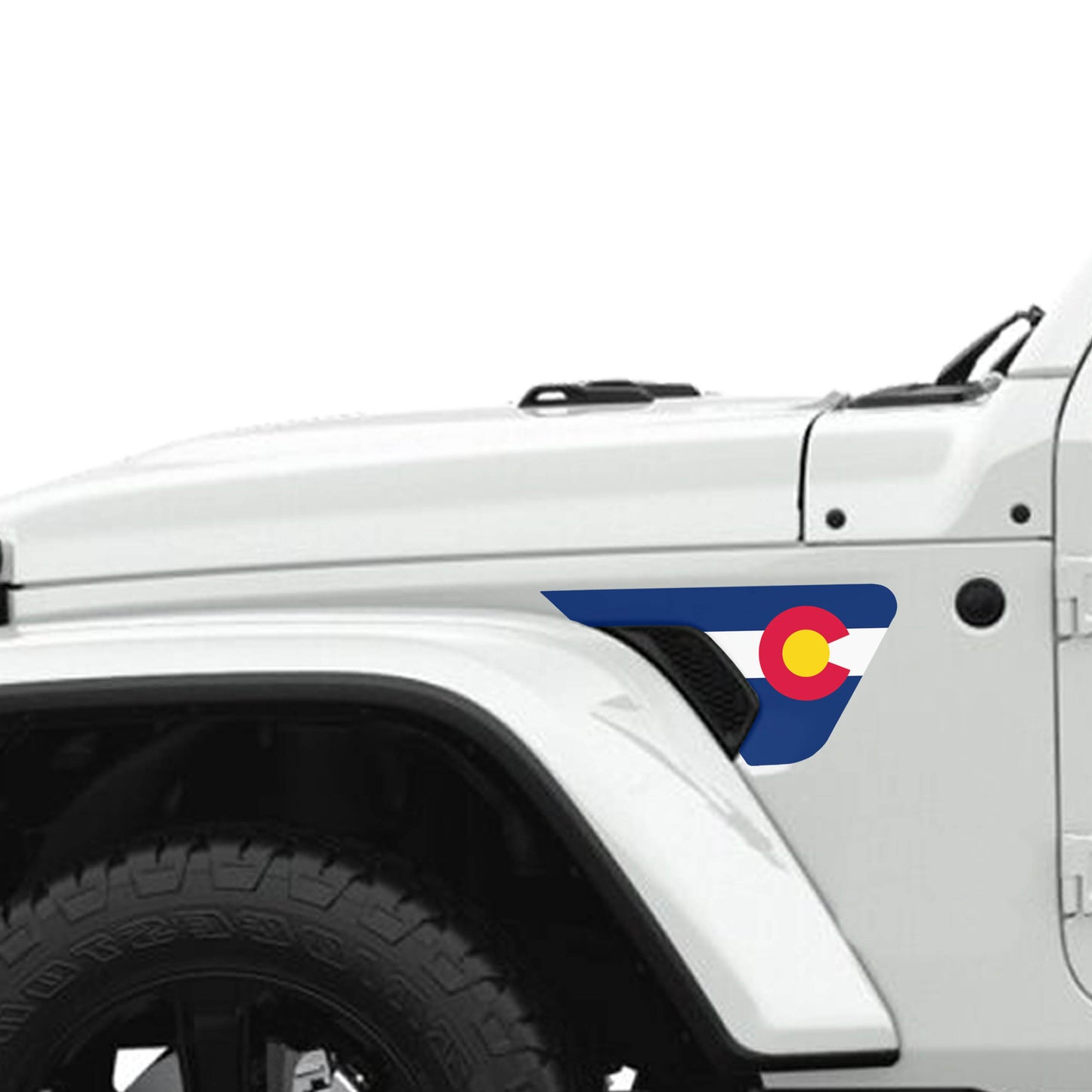 Colorado State Flag 2pc Vinyl Fender Decal - Fits Jeep Wrangler JL/Jeep Gladiator JT 2018+