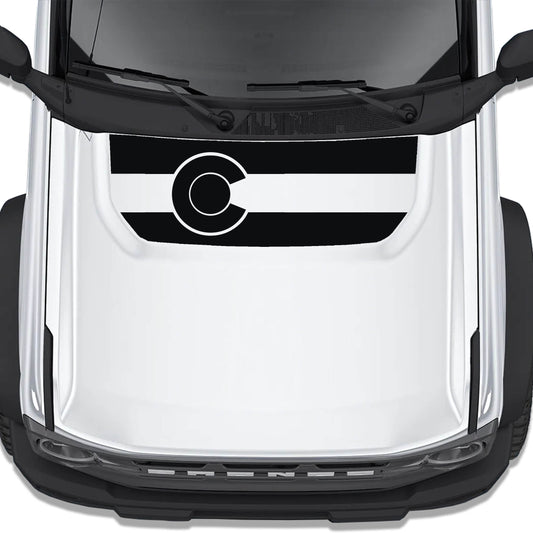 Colorado Flag Blackout Hood Vinyl Decal Fits Ford Bronco 2021+