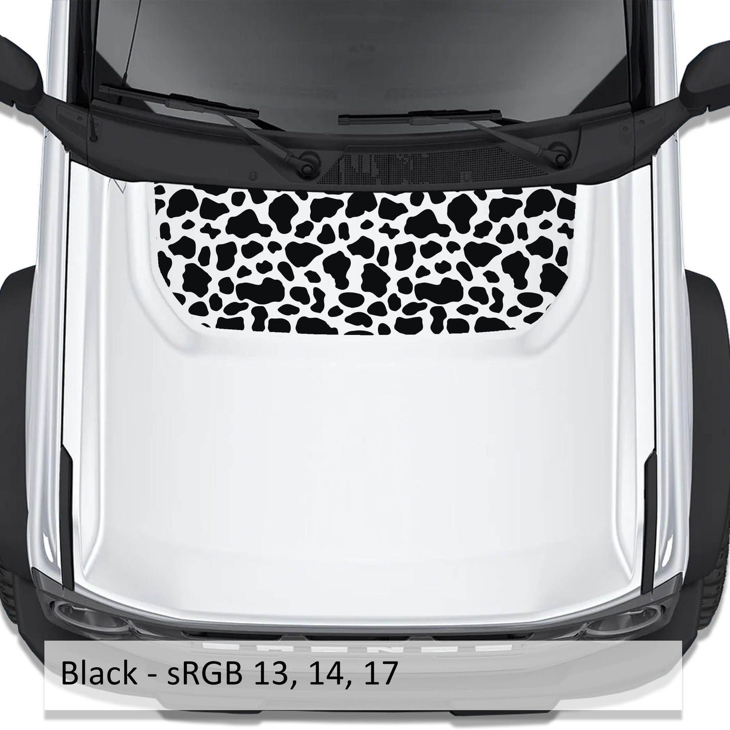 Cow Print Blackout Hood Vinyl Decal Fits Ford Bronco 2021+