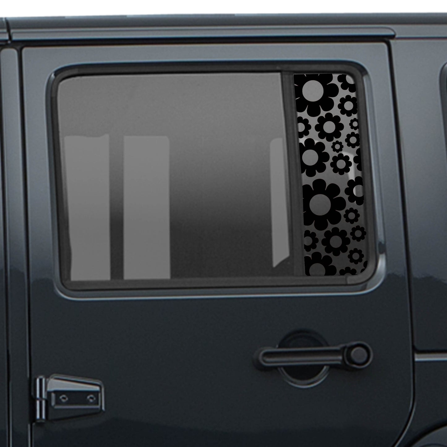 Daisy Pattern Side Window Vinyl Decal Set - Fits Jeep Wrangler JKU 2007 - 2018