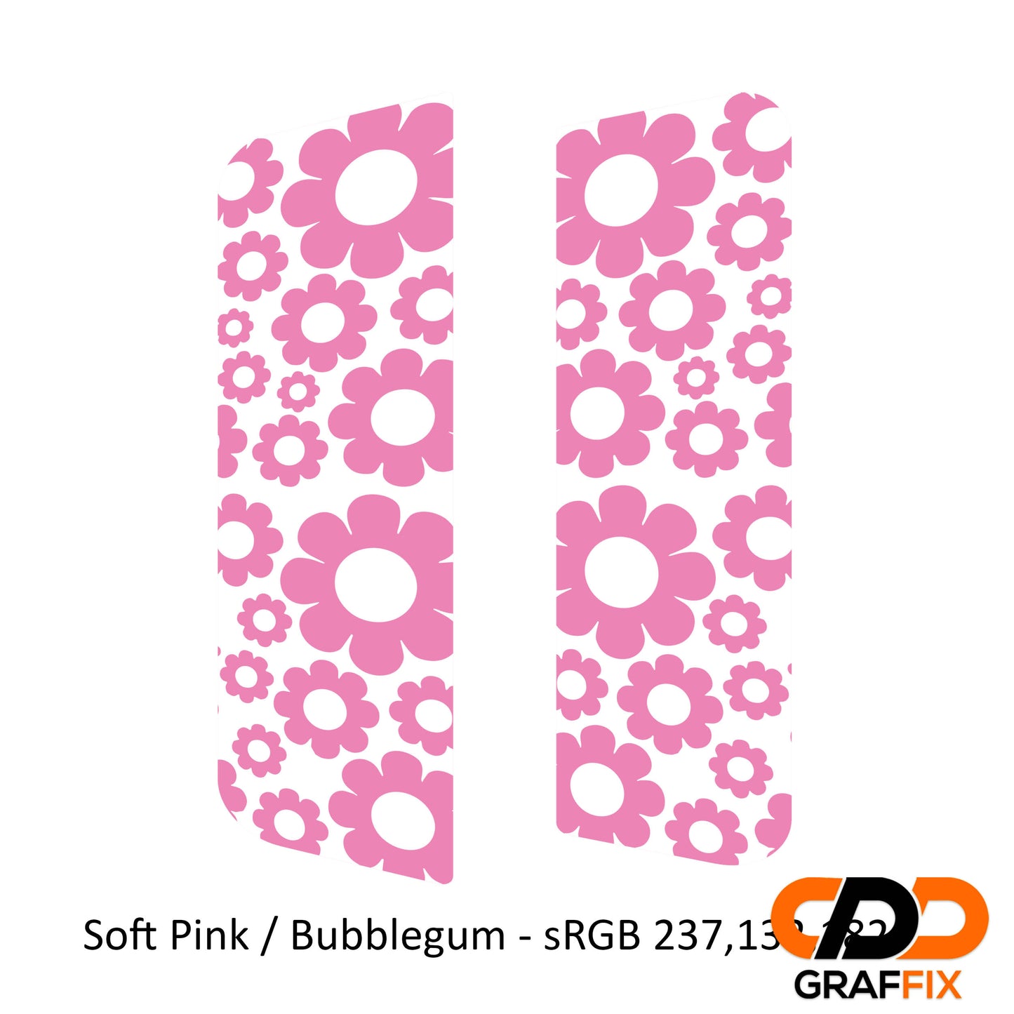 Daisy Pattern Side Window Vinyl Decal Set - Fits Jeep Wrangler JKU 2007 - 2018