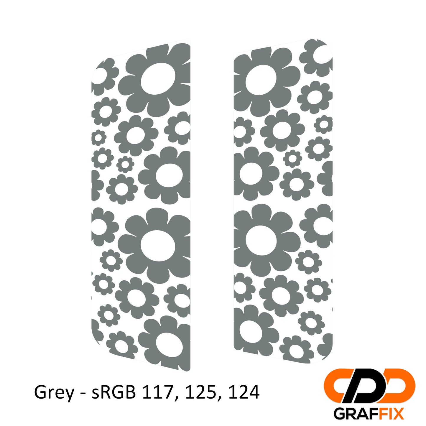 Daisy Pattern Side Window Vinyl Decal Set - Fits Jeep Wrangler JKU 2007 - 2018