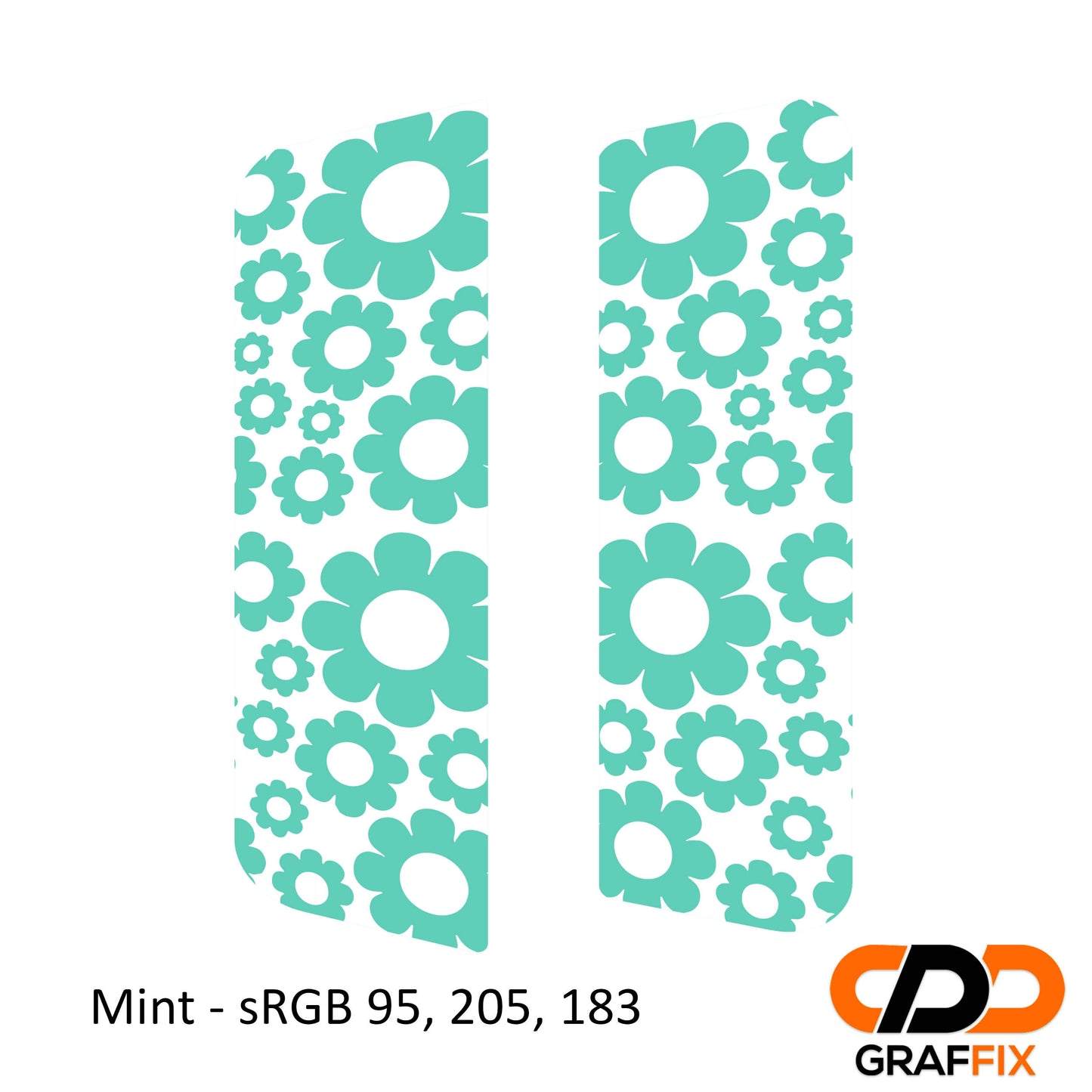 Daisy Pattern Side Window Vinyl Decal Set - Fits Jeep Wrangler JKU 2007 - 2018