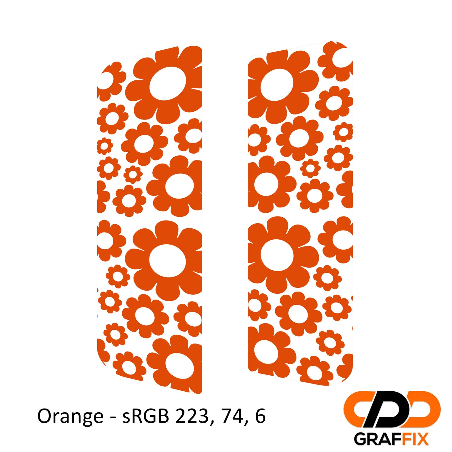 Daisy Pattern Side Window Vinyl Decal Set - Fits Jeep Wrangler JKU 2007 - 2018