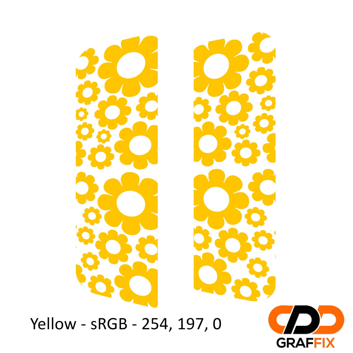 Daisy Pattern Side Window Vinyl Decal Set - Fits Jeep Wrangler JKU 2007 - 2018