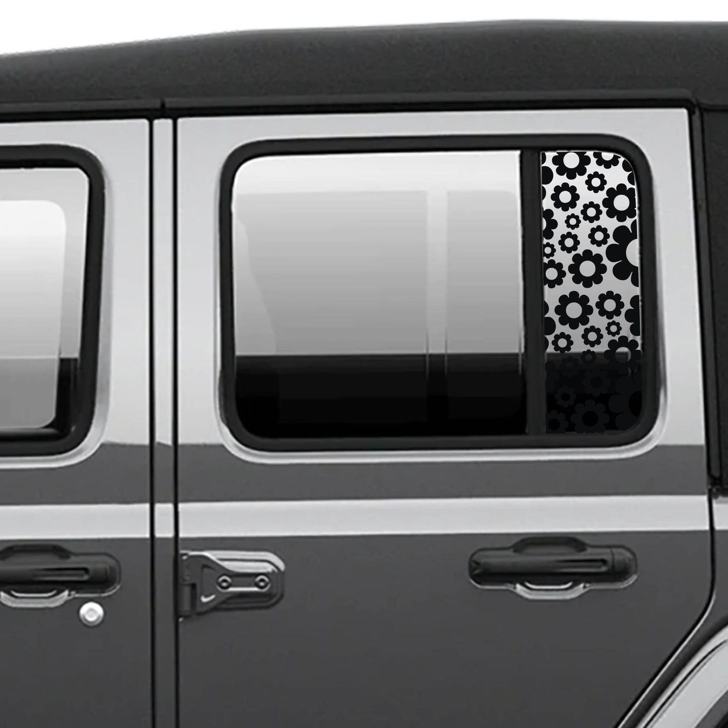 Daisy Pattern Side Window Vinyl Decal Set - Fits Jeep Wrangler JL 2018+/Fits Jeep Gladiator JT 2020+