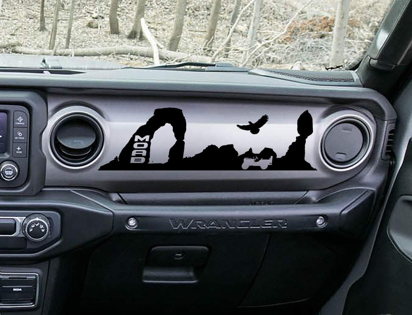 MOAB Trail Desert Scene Dashboard Vinyl Decal - Fits 2018+ Jeep Wrangler JL/Jeep Gladiator JT