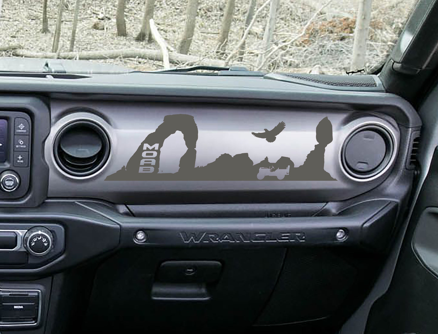 MOAB Trail Desert Scene Dashboard Vinyl Decal - Fits 2018+ Jeep Wrangler JL/Jeep Gladiator JT