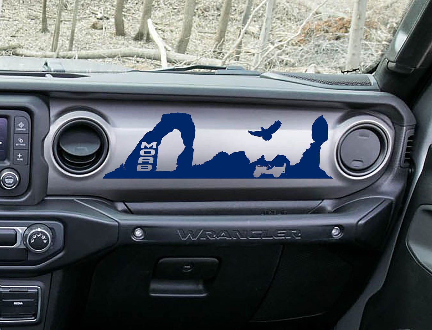 MOAB Trail Desert Scene Dashboard Vinyl Decal - Fits 2018+ Jeep Wrangler JL/Jeep Gladiator JT