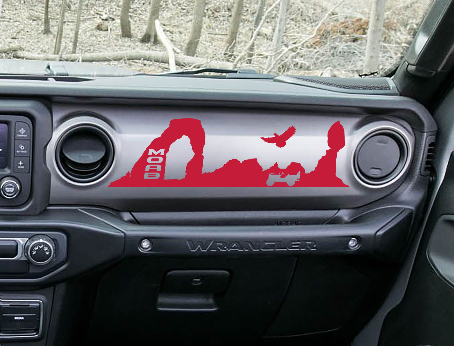 MOAB Trail Desert Scene Dashboard Vinyl Decal - Fits 2018+ Jeep Wrangler JL/Jeep Gladiator JT