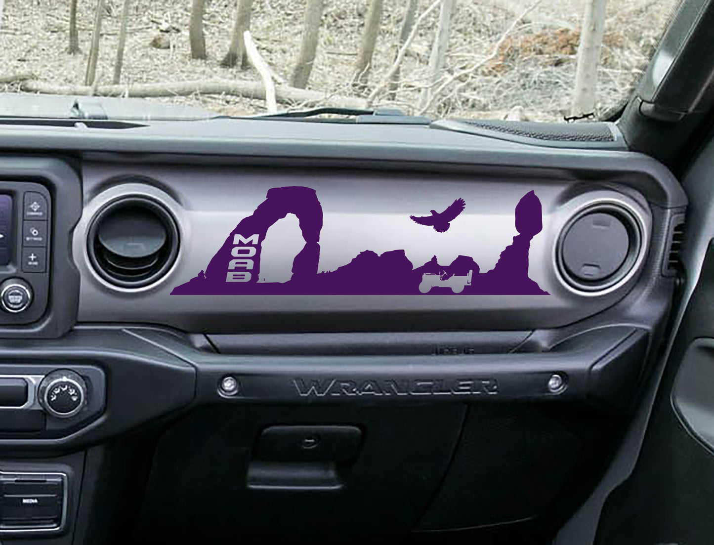 MOAB Trail Desert Scene Dashboard Vinyl Decal - Fits 2018+ Jeep Wrangler JL/Jeep Gladiator JT