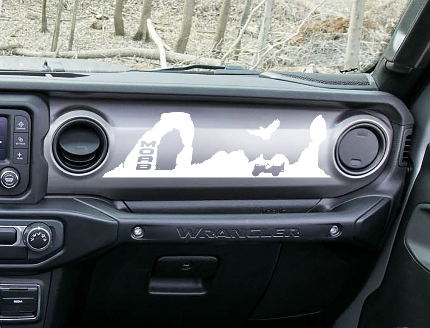 MOAB Trail Desert Scene Dashboard Vinyl Decal - Fits 2018+ Jeep Wrangler JL/Jeep Gladiator JT