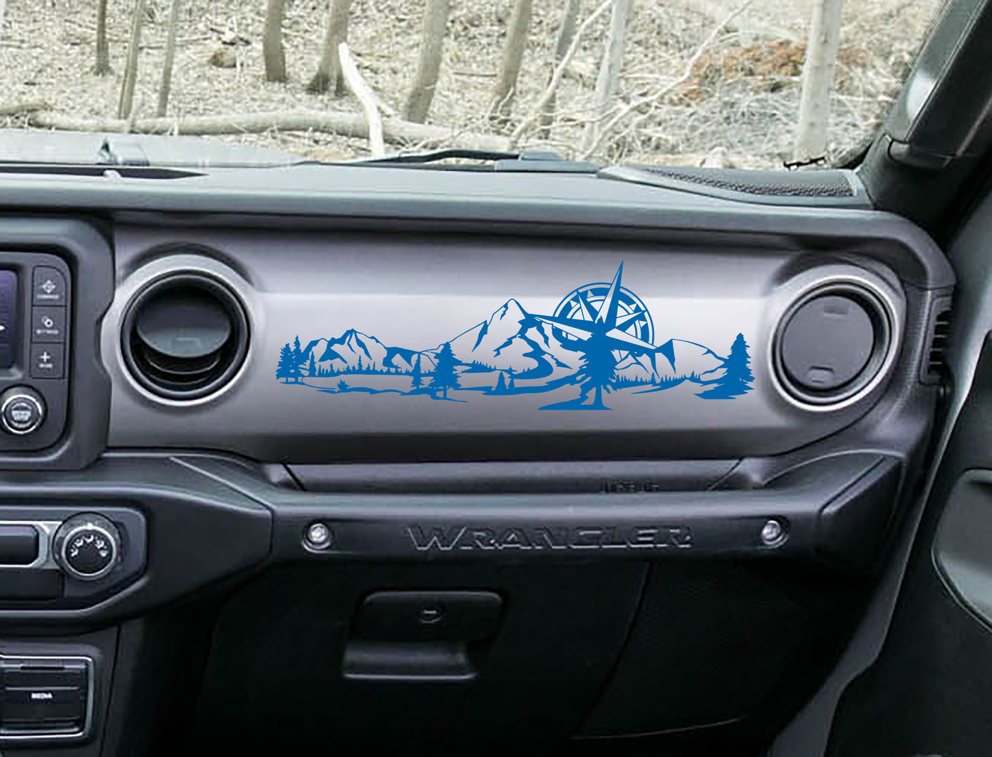 JL/JT Dashboard Mountain with Compass Scene Ver 2 Vinyl Decal