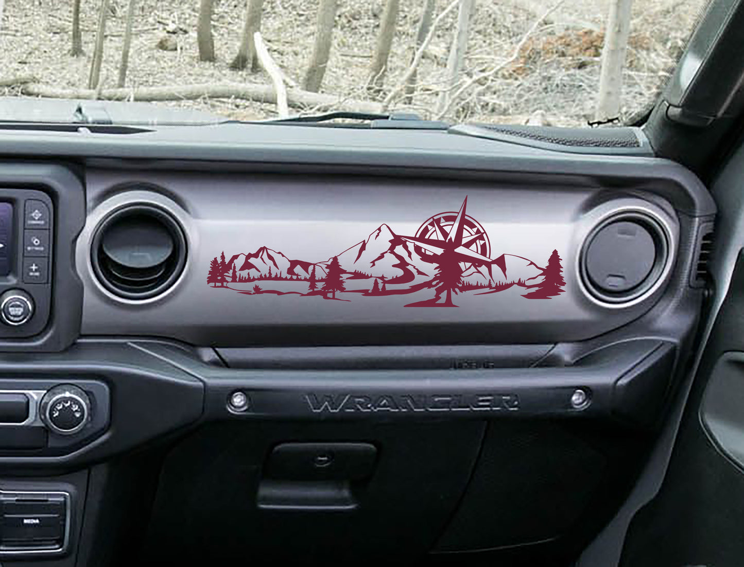 JL/JT Dashboard Mountain with Compass Scene Ver 2 Vinyl Decal