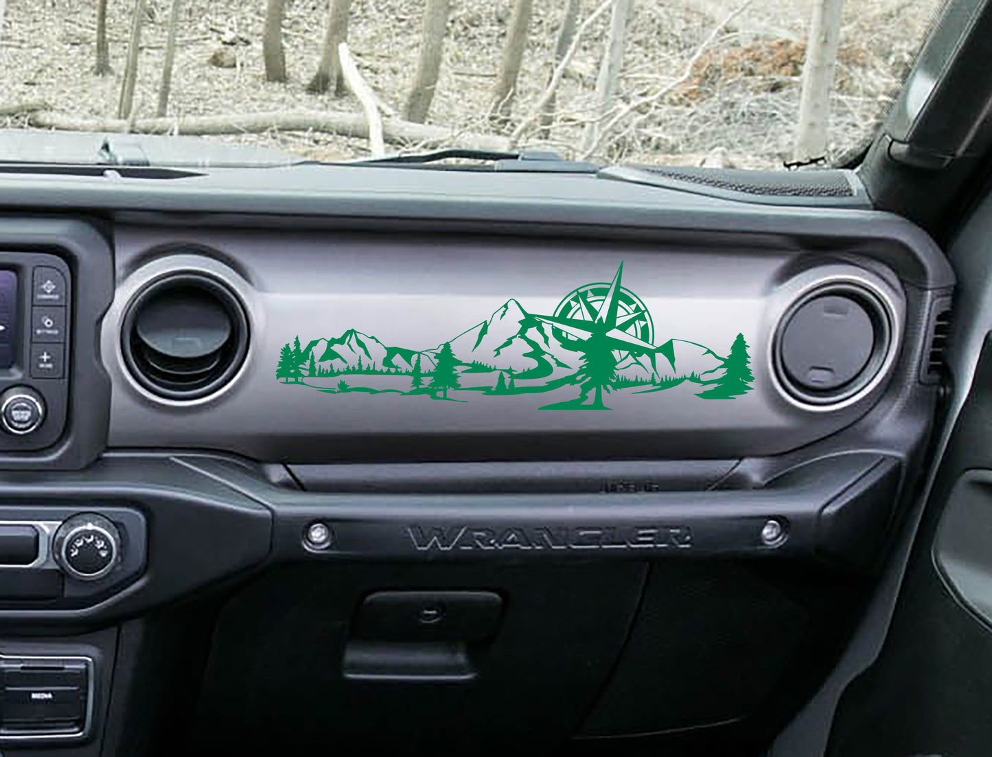 JL/JT Dashboard Mountain with Compass Scene Ver 2 Vinyl Decal