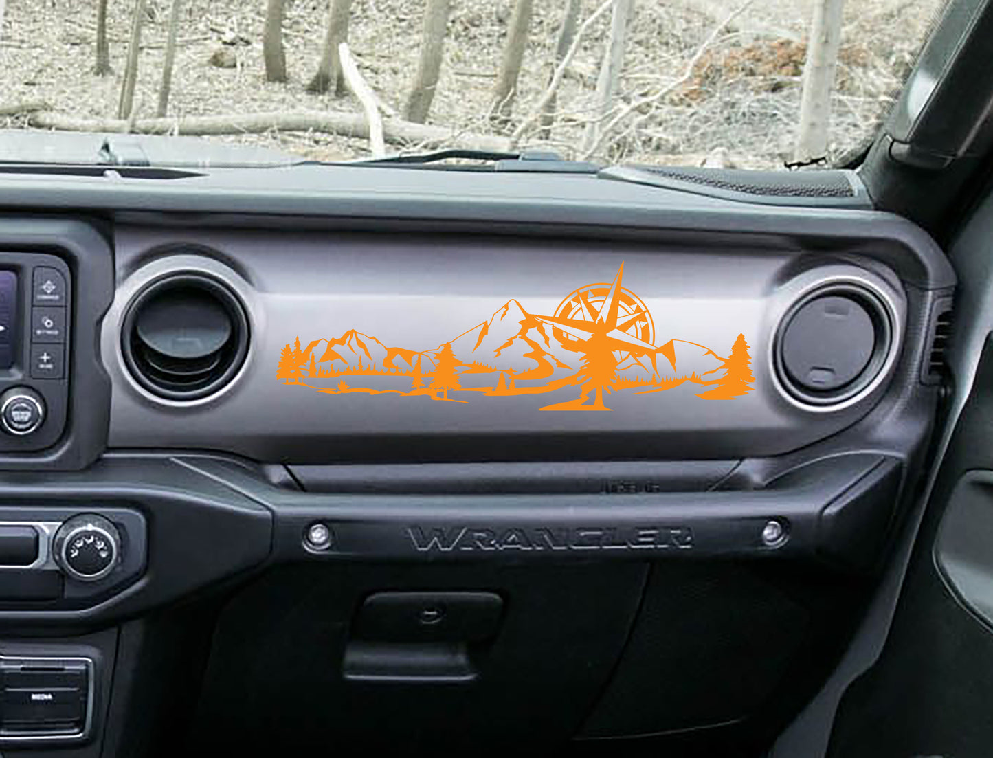 JL/JT Dashboard Mountain with Compass Scene Ver 2 Vinyl Decal