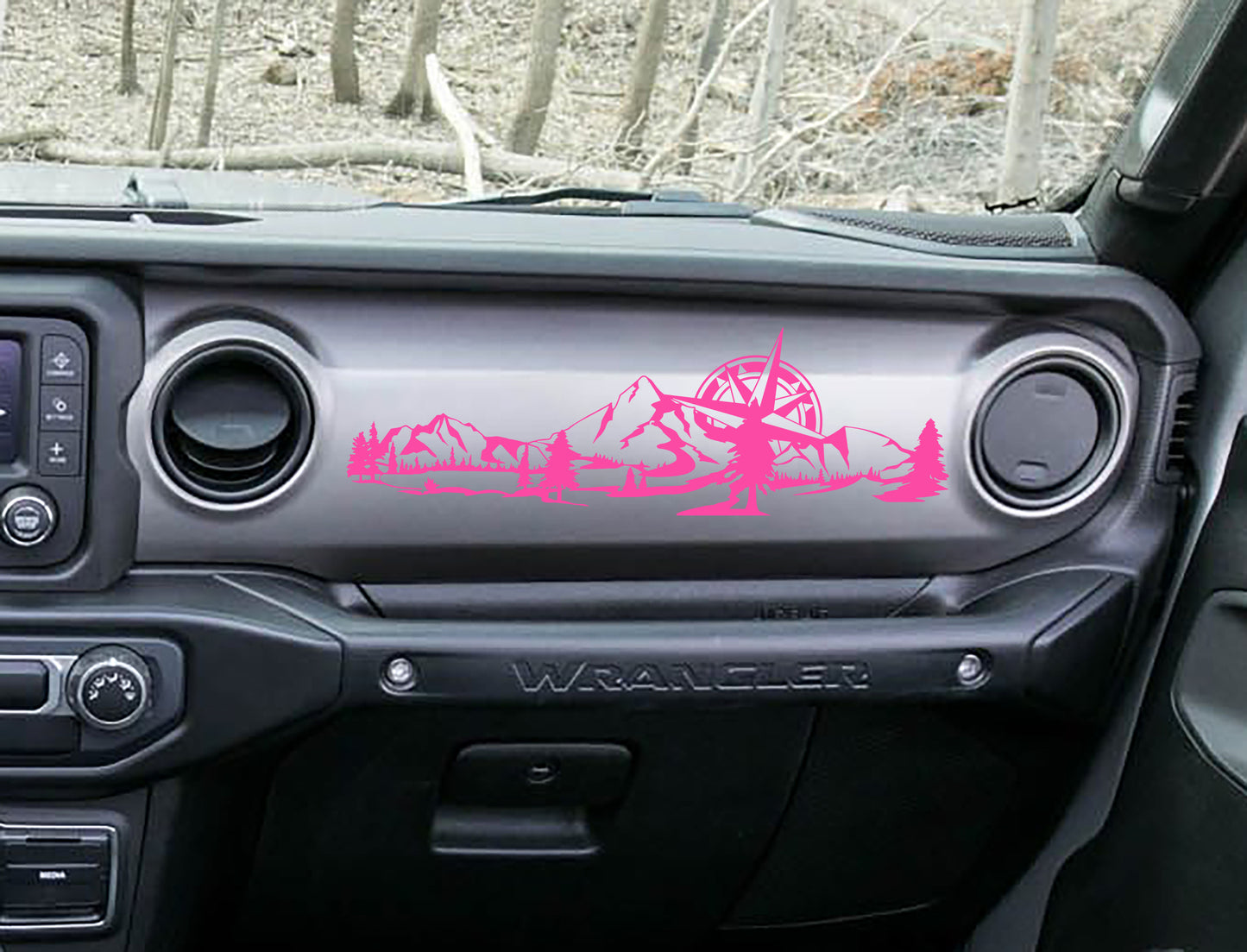 JL/JT Dashboard Mountain with Compass Scene Ver 2 Vinyl Decal