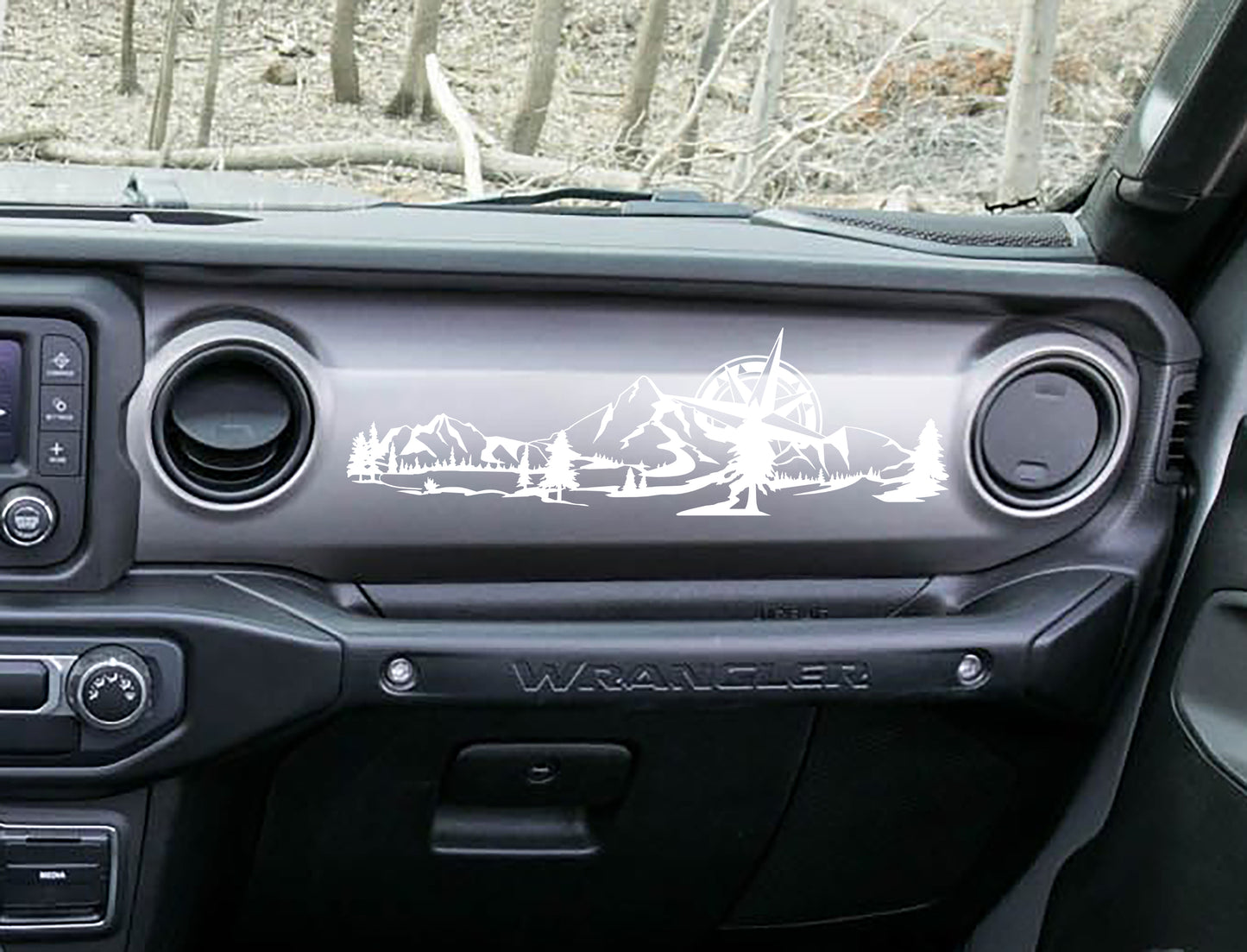 JL/JT Dashboard Mountain with Compass Scene Ver 2 Vinyl Decal