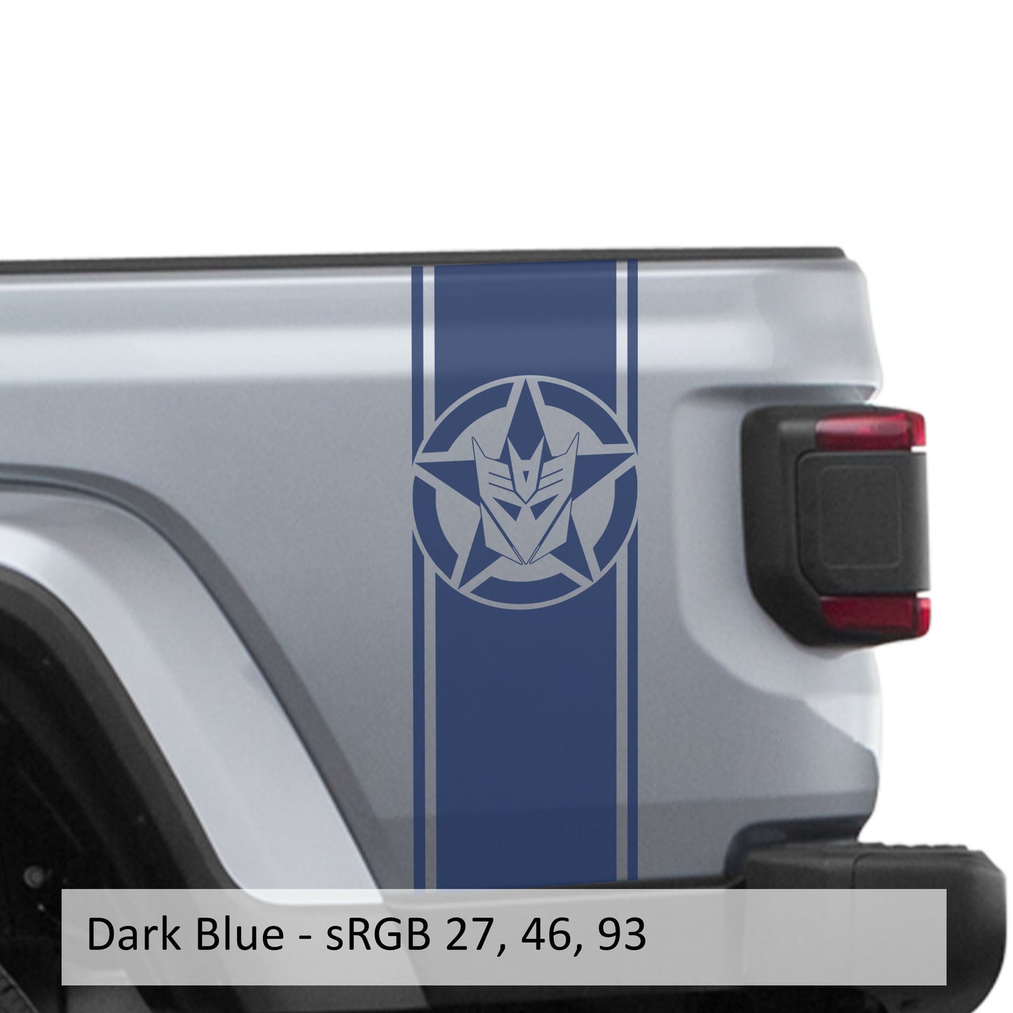 Decepticon Alpha Romeo Star Bedside Stripe Graphic Decal Set - Fits Jeep Wrangler JL/Jeep Gladiator JT 2018+