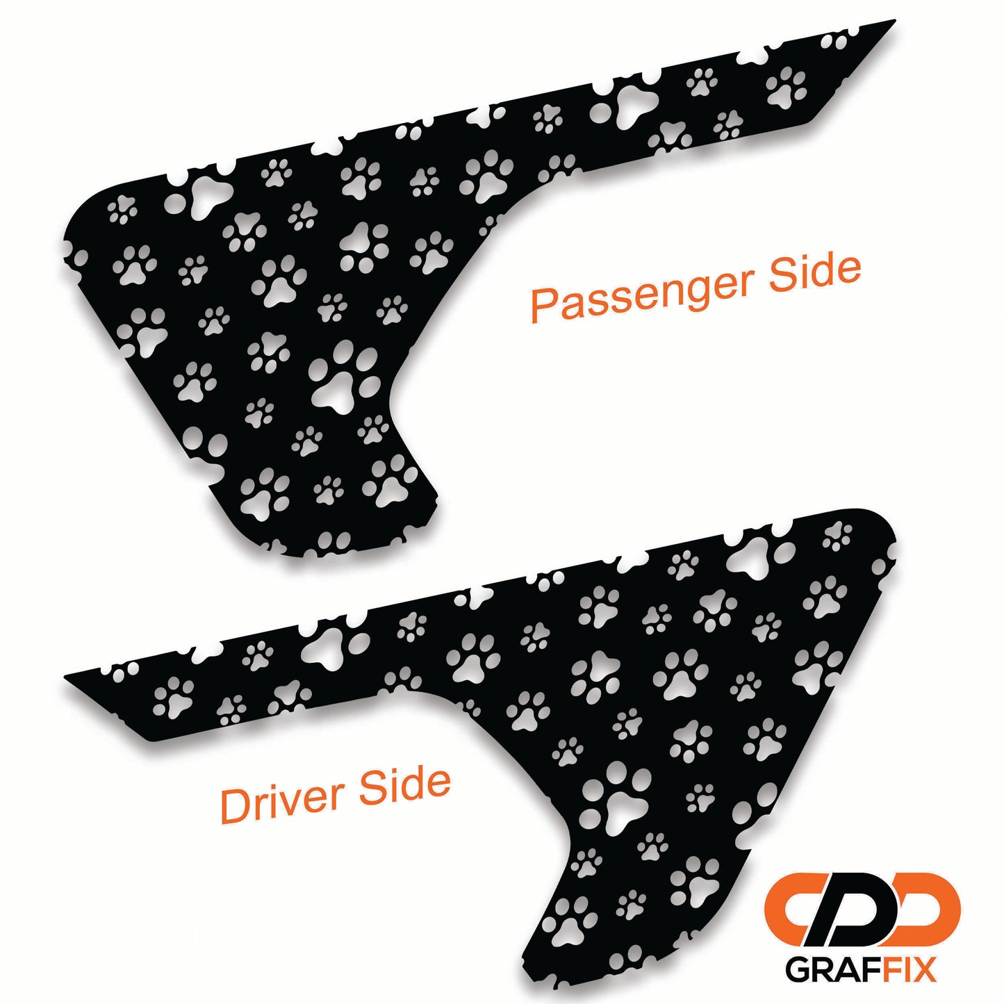 Dog Paw Print Decal Fender Vent Vinyl Decal - Fits Jeep Wrangler JL/Jeep Gladiator JT 2018+