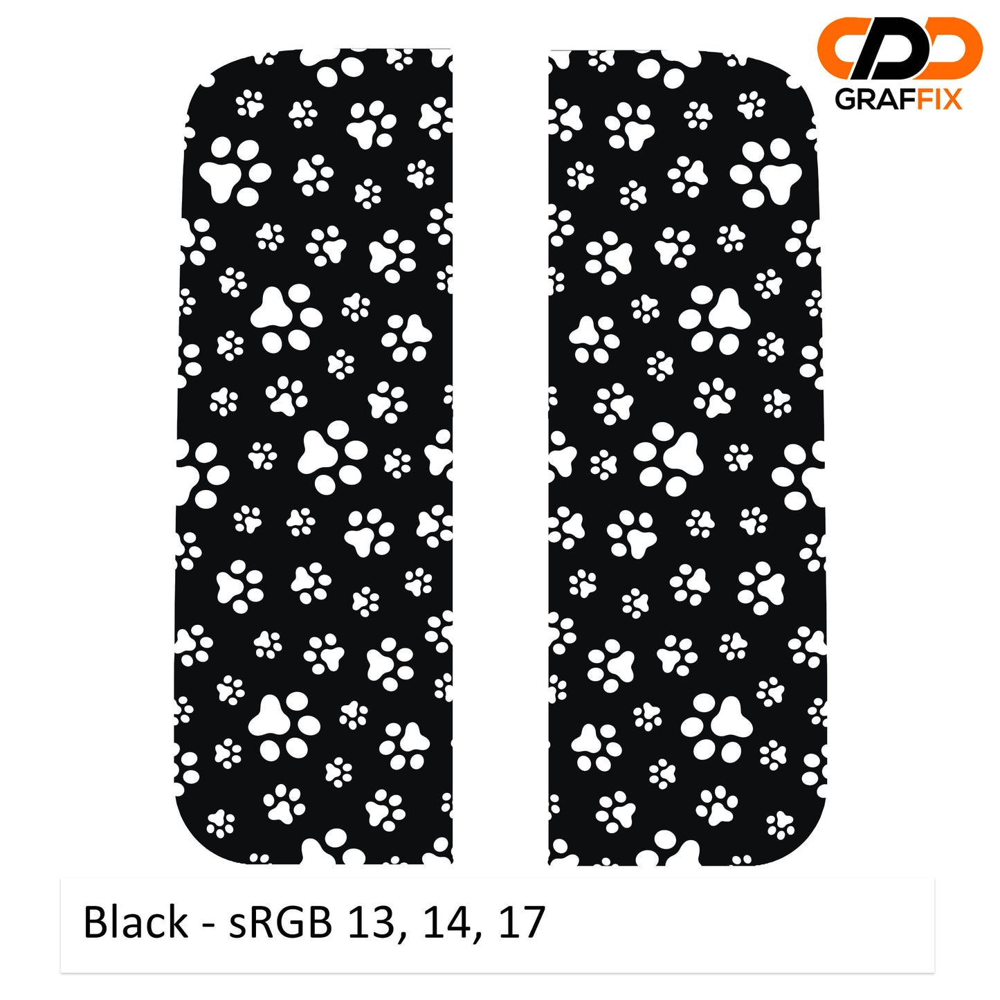 Dog Paw Print Pattern Side Window Vinyl Decal Set - Fits Jeep Wrangler JL 2018+/Fits Jeep Gladiator JT 2020+