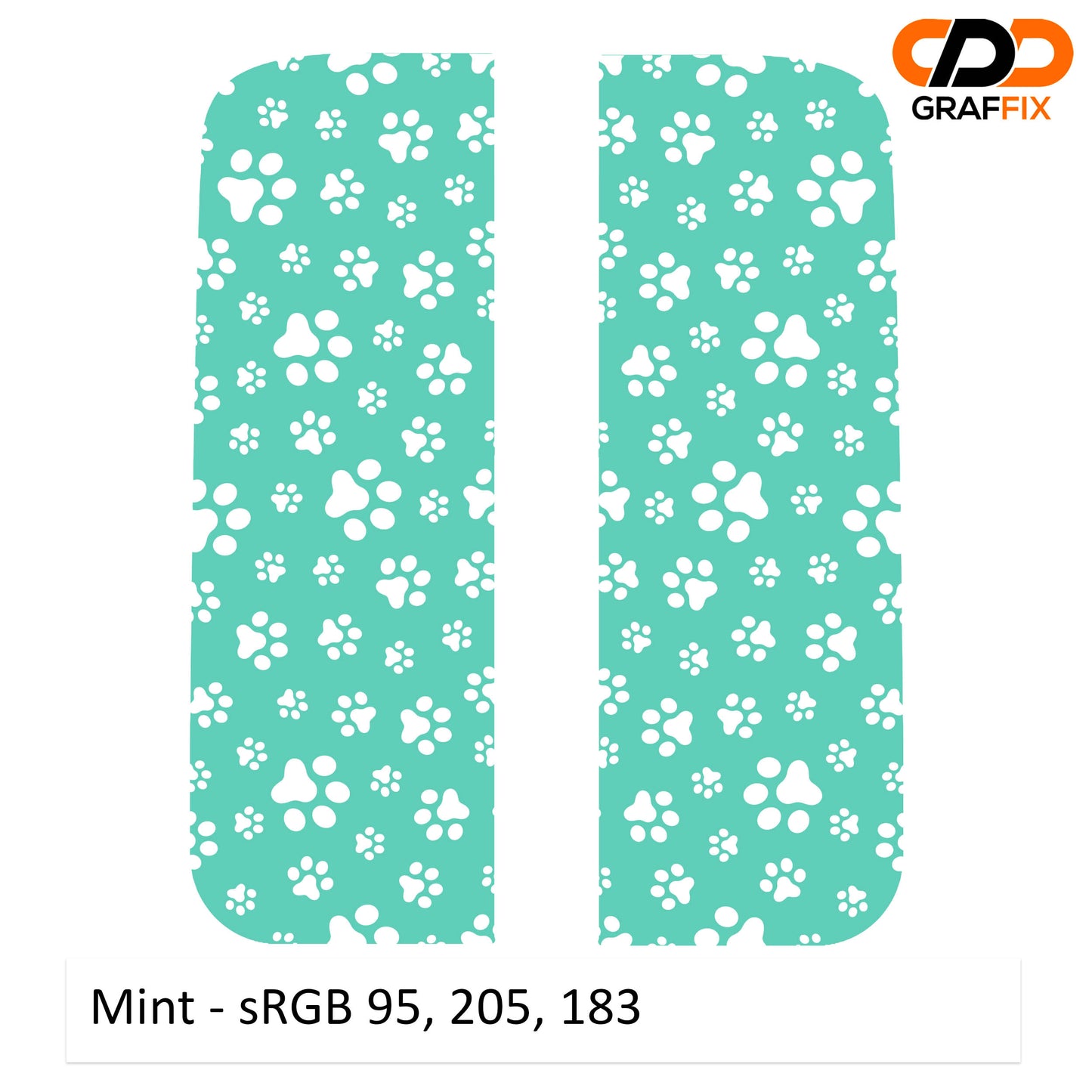 Dog Paw Print Pattern Side Window Vinyl Decal Set - Fits Jeep Wrangler JL 2018+/Fits Jeep Gladiator JT 2020+