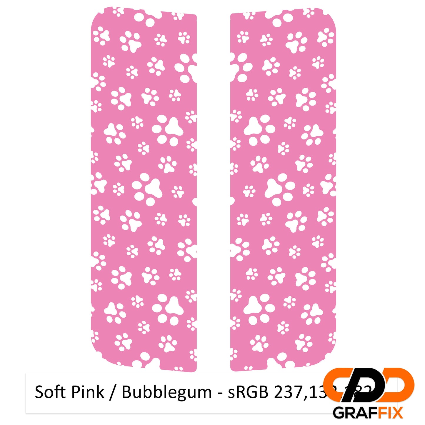 Dog Paw Print Pattern Side Window Vinyl Decal Set - Fits Jeep Wrangler JKU 2007 - 2018