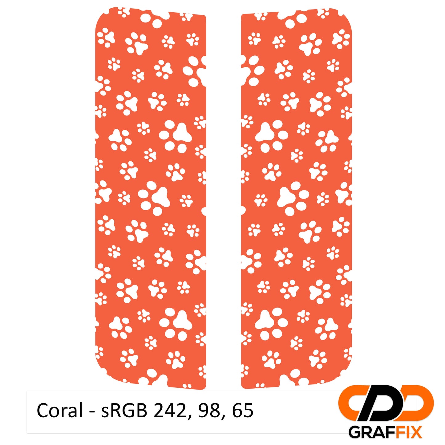 Dog Paw Print Pattern Side Window Vinyl Decal Set - Fits Jeep Wrangler JKU 2007 - 2018