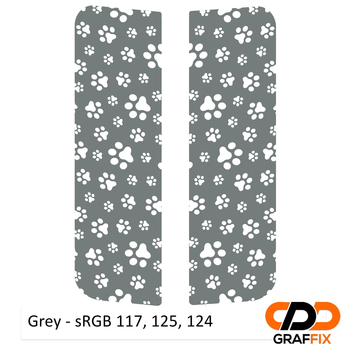 Dog Paw Print Pattern Side Window Vinyl Decal Set - Fits Jeep Wrangler JKU 2007 - 2018