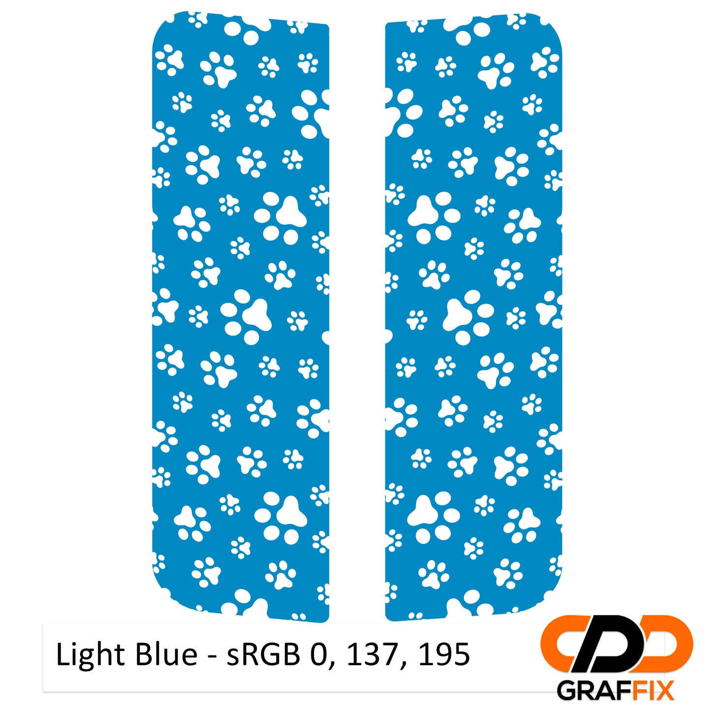 Dog Paw Print Pattern Side Window Vinyl Decal Set - Fits Jeep Wrangler JKU 2007 - 2018