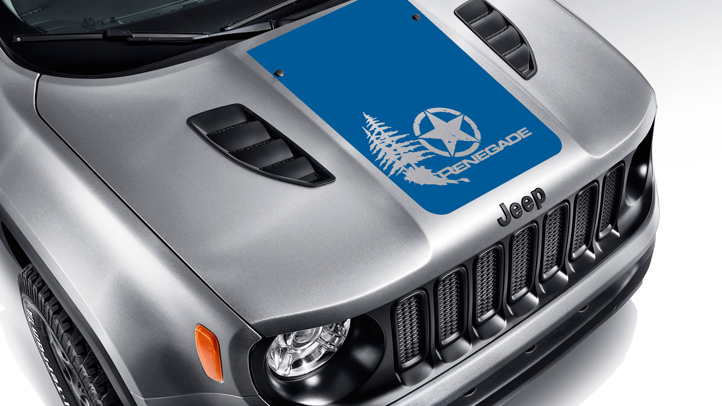 BU Distressed Alpha Romeo Star w/ Trees Blackout Hood Vinyl Decal