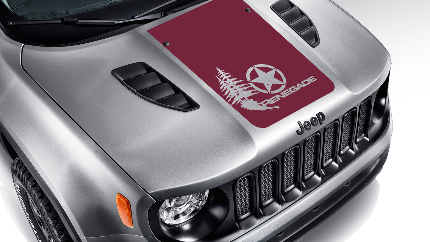 BU Distressed Alpha Romeo Star w/ Trees Blackout Hood Vinyl Decal