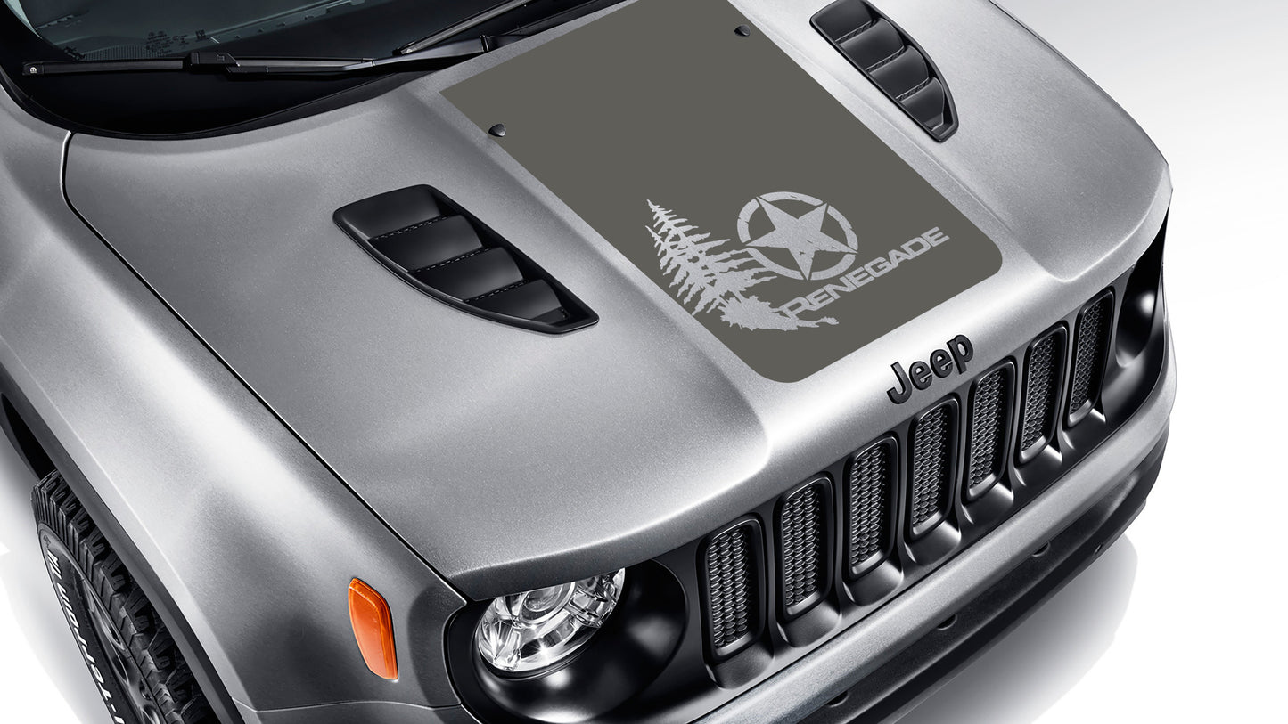 BU Distressed Alpha Romeo Star w/ Trees Blackout Hood Vinyl Decal