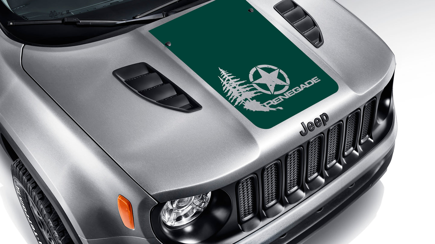 BU Distressed Alpha Romeo Star w/ Trees Blackout Hood Vinyl Decal