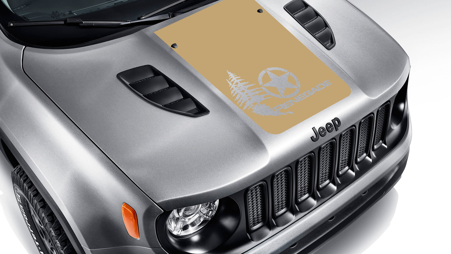 BU Distressed Alpha Romeo Star w/ Trees Blackout Hood Vinyl Decal