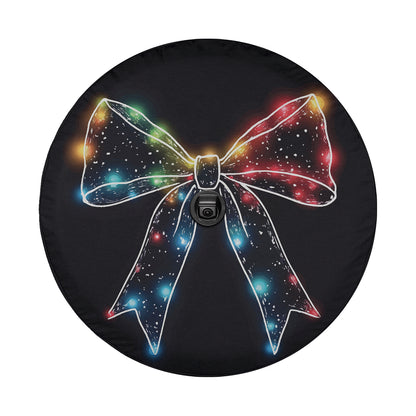 a colorful bow on a black background