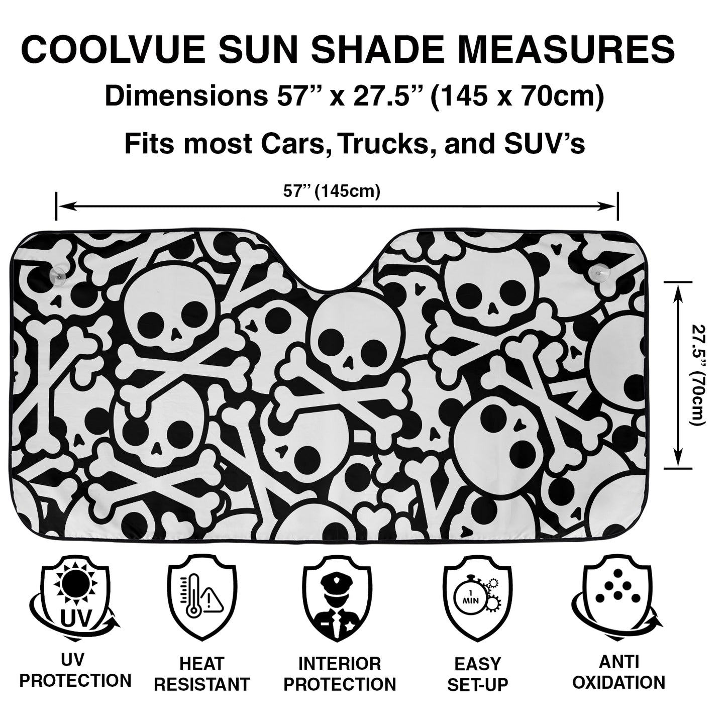 a drawing of a car mat with skulls and bones on it
