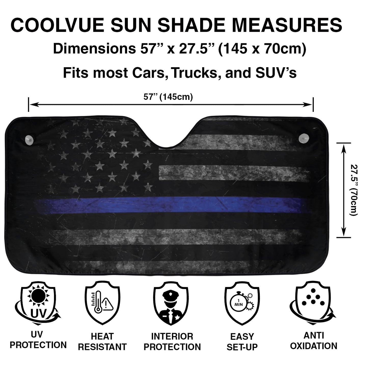 an image of a thin blue line car mat