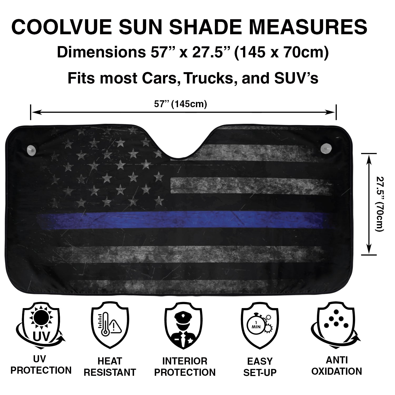 an image of a thin blue line car mat