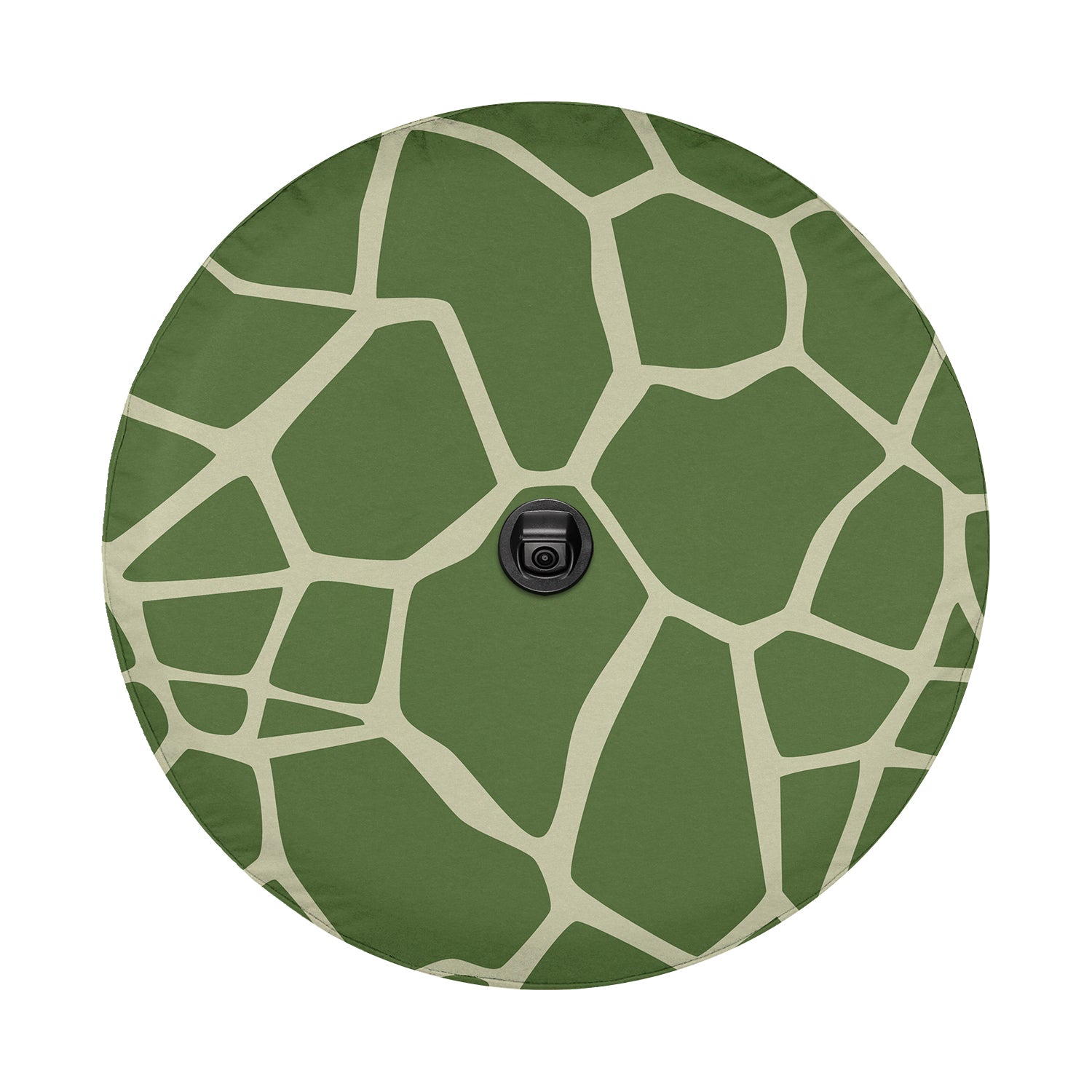 a giraffe print pattern on a green background