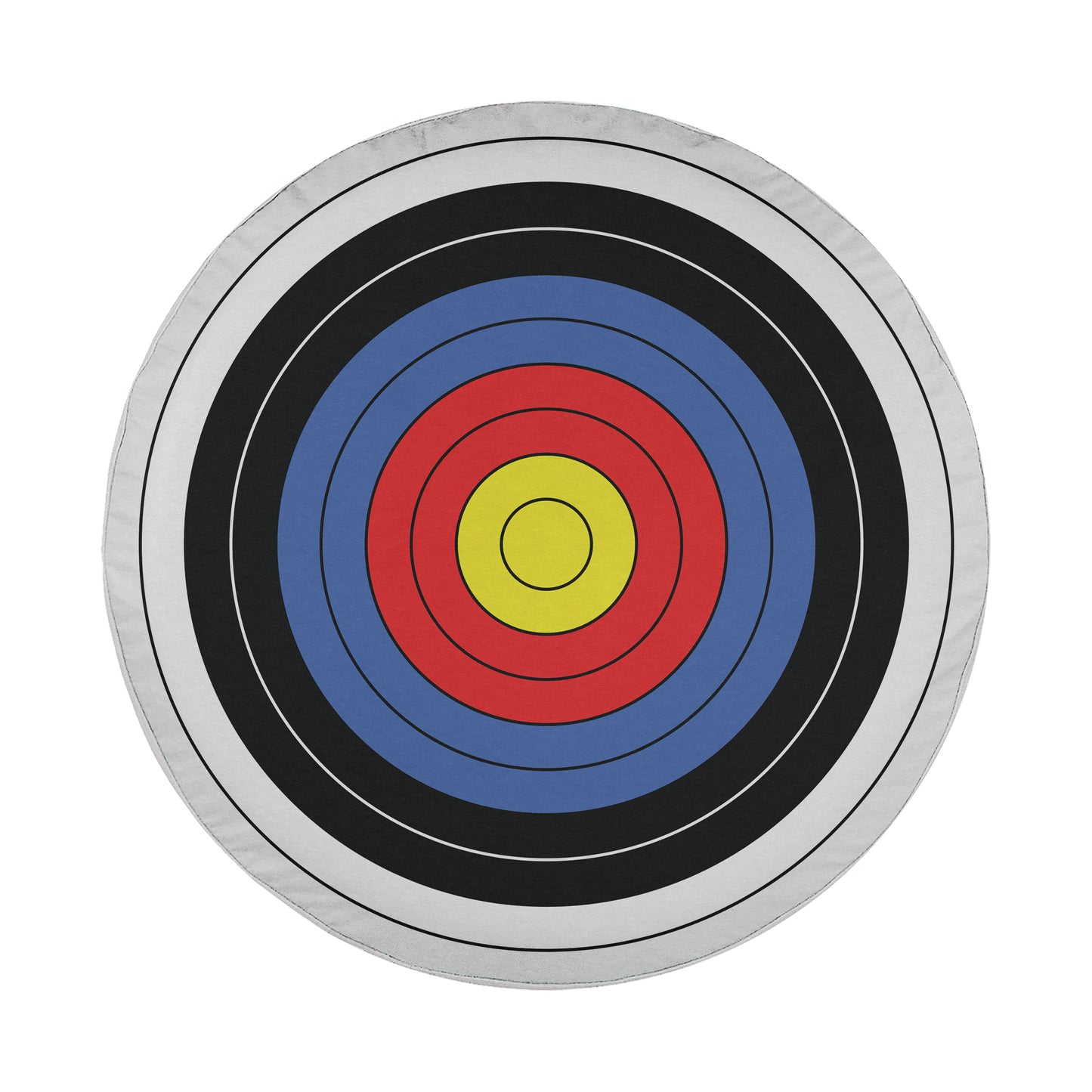 a round target with a yellow and blue center