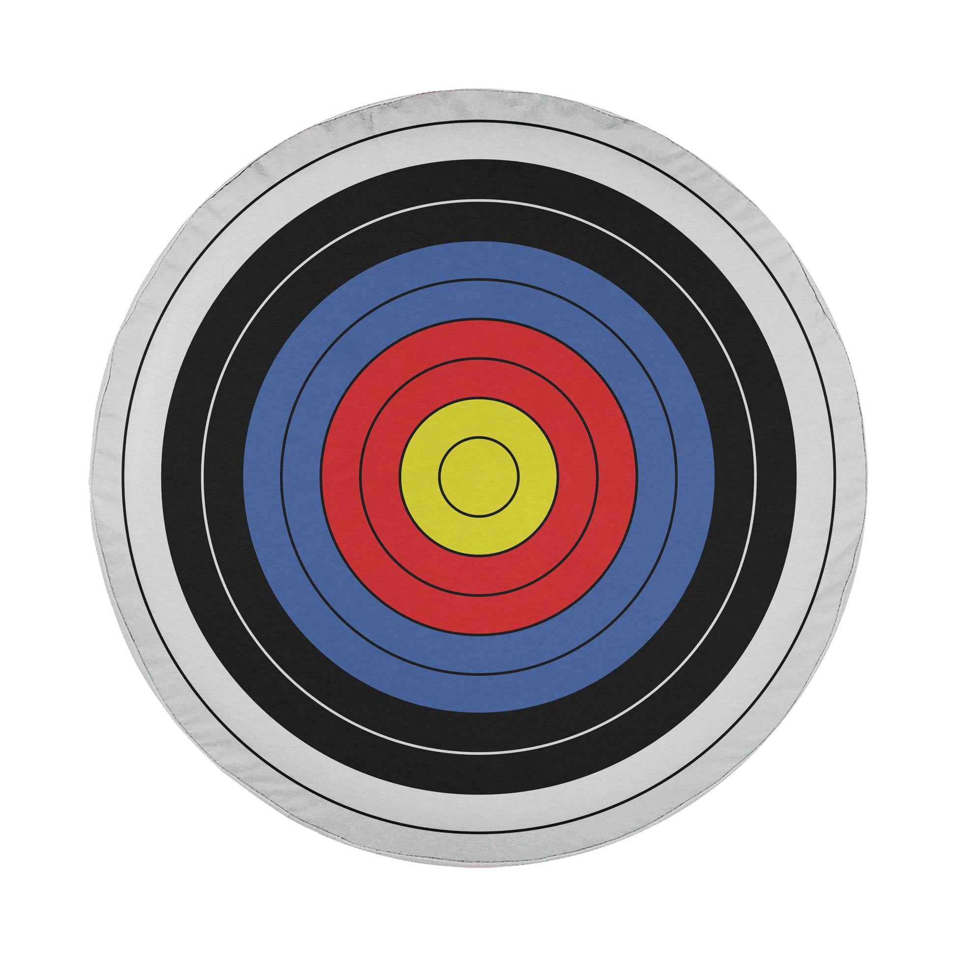 a round target with a yellow and blue center