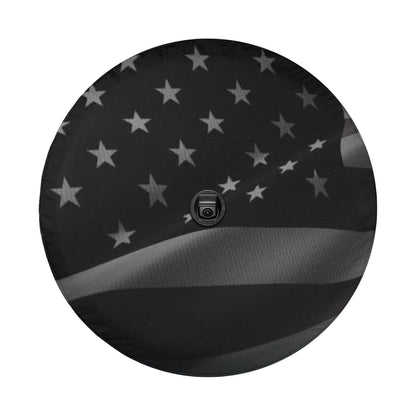 a black and white picture of an american flag