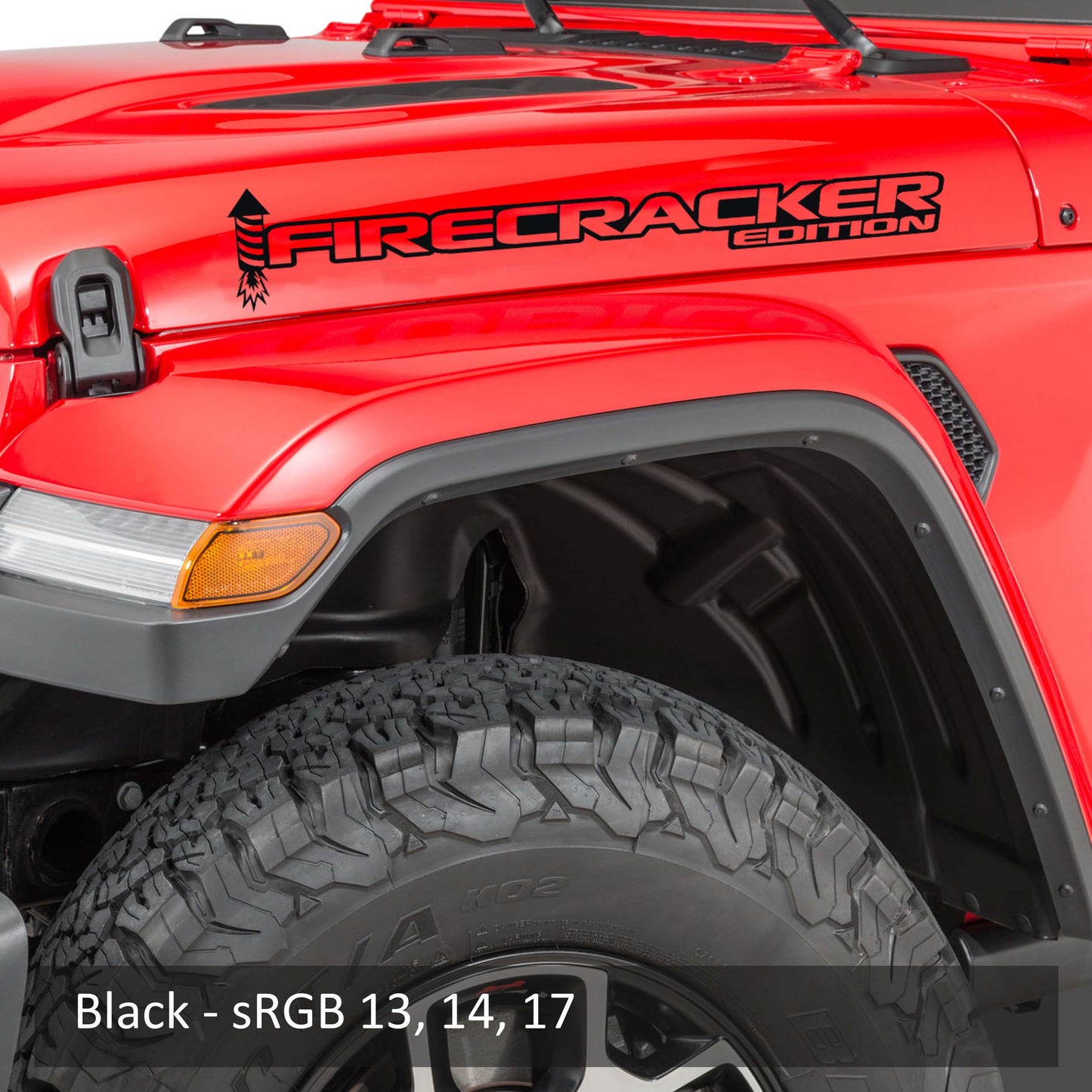 Firecracker Red Edition Side Hood Decal Set (Pair)