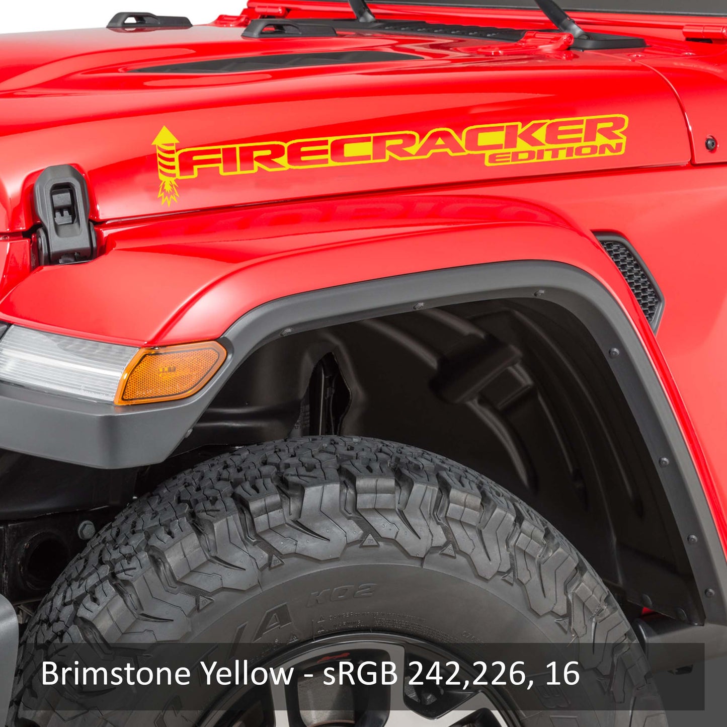 Firecracker Red Edition Side Hood Decal Set (Pair)