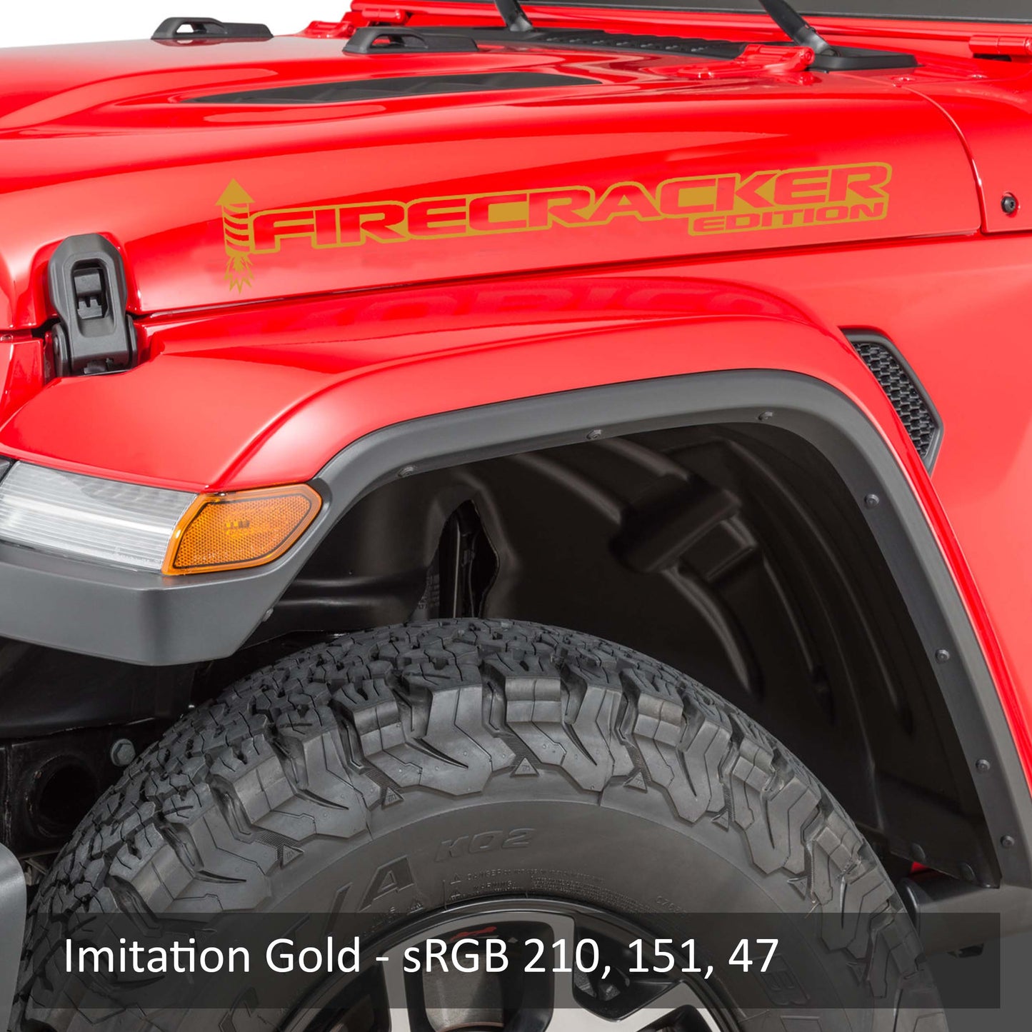 Firecracker Red Edition Side Hood Decal Set (Pair)