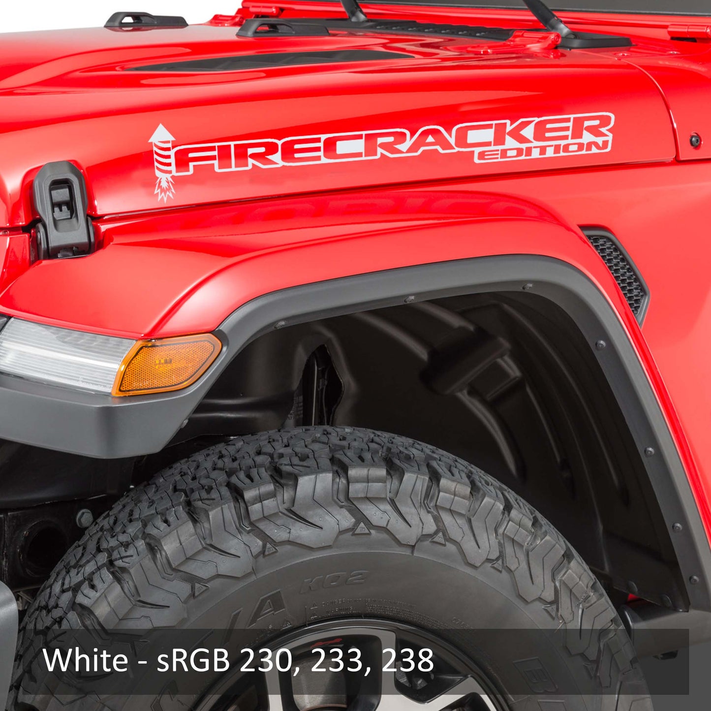 Firecracker Red Edition Side Hood Decal Set (Pair)