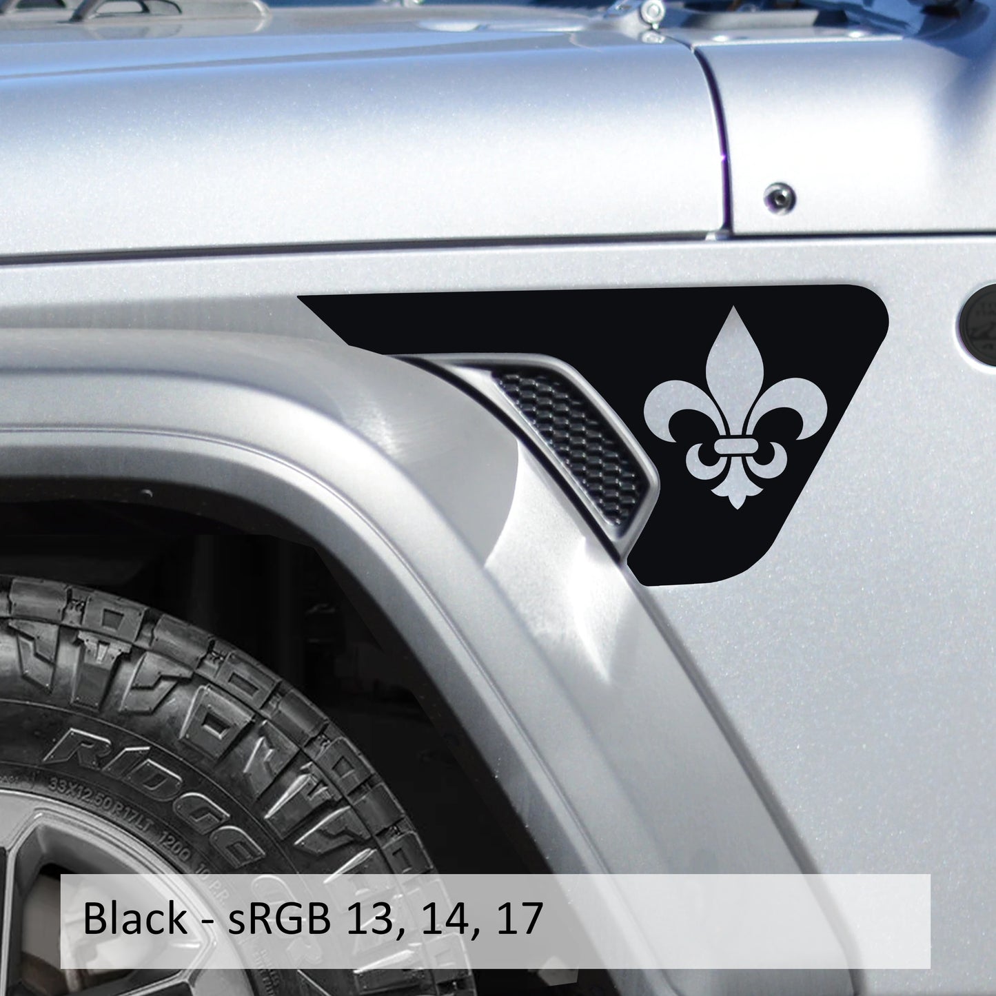 Fleur De Lis Fender Vent Vinyl Decal - Fits Jeep Wrangler JL/Jeep Gladiator JT 2018+